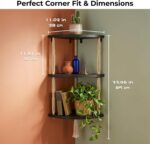 REFGY 3-Tier Corner Floating Shelves with Aesthetic Greenery & Fairy Lights - Pr... - Image 3