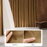 Beauoop Golden Brown Velvet Curtains 84 Inches Long 2 Panels for Bedroom Living ... - Image 5