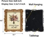 JANDERART Vintage Picture Frame 6x8 Inch, Antique Ornate Photo Frames with Glass... - Image 3