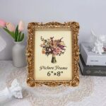 JANDERART Vintage Picture Frame 6x8 Inch, Antique Ornate Photo Frames with Glass... - Image 4