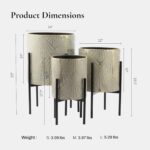 LuxenHome Planters for Indoor Plants, Set of 3 Floor Plants Pots with Stands, Mo... - Image 3