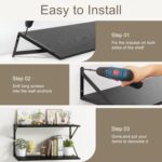 Fun Memories Deep Floating Shelves for Wall, 12 Inch Deep Black Floating Shelves... - Image 8