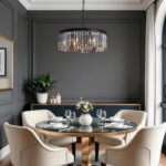 22-Inch Crystal Chandelier for Dining Room, Modern Hanging Pendant Light Fixture... - Image 9