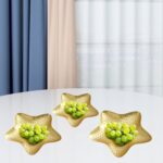 3Pcs Golden Star Snack Dishes Serving Trays for Various Occasions Tabletop Decor... - Image 3