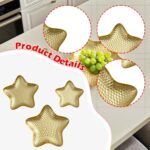 3Pcs Golden Star Snack Dishes Serving Trays for Various Occasions Tabletop Decor... - Image 5