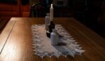 LINENS ART AND THINGS Lace Table Runner Neutral Earth Tones Dresser Scarf Coffee... - Image 6
