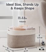 CHAT BLANC Cotton Rope Baskets for Organizing | 15”x10”x9” Storage Baskets for S... - Image 3
