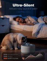 WOPET Premium Ceramic Cat Water Fountain W03 Lite，3L/101oz Automatic Pet Water F... - Image 5