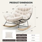 FlexiSpot Oversized Outdoor Rocking Chair with Thick Cushioned Seat & Bonus Pill... - Image 3