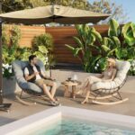 FlexiSpot Oversized Outdoor Rocking Chair with Thick Cushioned Seat & Bonus Pill... - Image 5