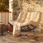 FlexiSpot Oversized Outdoor Rocking Chair with Thick Cushioned Seat & Bonus Pill... - Image 7