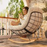 FlexiSpot Oversized Outdoor Rocking Chair with Thick Cushioned Seat & Bonus Pill... - Image 8