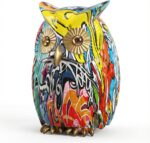 Owl Decor Colorful Graffiti Owl Figurine Resin Modern Art Sculpture, Collectible... - Image 7
