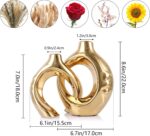 LCCCK Gold Ceramic Vases for Home Decor, Boho Vase for Flowers Pampas Grass Deco... - Image 3