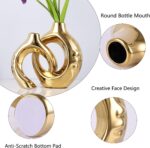 LCCCK Gold Ceramic Vases for Home Decor, Boho Vase for Flowers Pampas Grass Deco... - Image 7