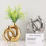LCCCK Gold Ceramic Vases for Home Decor, Boho Vase for Flowers Pampas Grass Deco... - Image 8