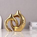 LCCCK Gold Ceramic Vases for Home Decor, Boho Vase for Flowers Pampas Grass Deco... - Image 9