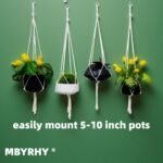 Macrame Plant Hanger 2 Pcs Hanging Planters for Indoor with 2 Hooks Indoor Outdo... - Image 3