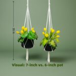 Macrame Plant Hanger 2 Pcs Hanging Planters for Indoor with 2 Hooks Indoor Outdo... - Image 4