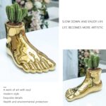 Notakia Unique Flower Vase Statue Home Decor Modern Style Gold Room Decor Accent... - Image 8