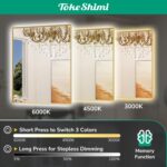 TokeShimi 55"x 30" Bathroom Mirror Backlit with Gold Frame, Dimmable Backlight L... - Image 4