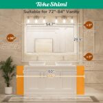 TokeShimi 55"x 30" Bathroom Mirror Backlit with Gold Frame, Dimmable Backlight L... - Image 6