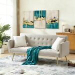 RZIGERNO 3 Pcs Green and Gold Abstract Wall Art Modern Luxury Framed Canvas Prin... - Image 3