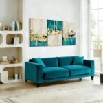 RZIGERNO 3 Pcs Green and Gold Abstract Wall Art Modern Luxury Framed Canvas Prin... - Image 4