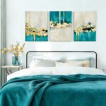 RZIGERNO 3 Pcs Green and Gold Abstract Wall Art Modern Luxury Framed Canvas Prin... - Image 5