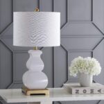 JONATHAN Y 25.5" White/Gold Ceramic Table Lamp for Living Room Bedroom, White Li... - Image 6