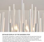 HEYAN Modern Round Chandelier, Whitewash Wood Metal, 24x29 Inch, Chain Mounted, ... - Image 5