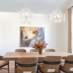 HEYAN Modern Round Chandelier, Whitewash Wood Metal, 24x29 Inch, Chain Mounted, ... - Image 8