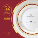 Laura Stein Designer Dinnerware Set | 64 Disposable Plastic Party Plates | Plate... - Image 3