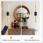 Battery Operated Wireless Wall Sconce - Modern Rechargeable Led Sconces in Black... - Image 3