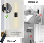 Battery Operated Wireless Wall Sconce - Modern Rechargeable Led Sconces in Black... - Image 7