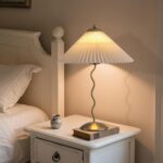 Pleated Table Lamp, S Tube Modern Table Lamp for Bedroom, Bedside Lamps with Org... - Image 3