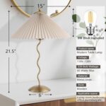 Pleated Table Lamp, S Tube Modern Table Lamp for Bedroom, Bedside Lamps with Org... - Image 5