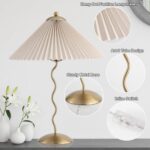 Pleated Table Lamp, S Tube Modern Table Lamp for Bedroom, Bedside Lamps with Org... - Image 6