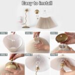 Pleated Table Lamp, S Tube Modern Table Lamp for Bedroom, Bedside Lamps with Org... - Image 7
