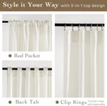 RYB HOME Ivory Sheer Curtains 84 inches Long - Linen Textured Semi Transparent w... - Image 4