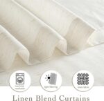 RYB HOME Ivory Sheer Curtains 84 inches Long - Linen Textured Semi Transparent w... - Image 5
