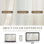 RYB HOME Ivory Sheer Curtains 84 inches Long - Linen Textured Semi Transparent w... - Image 7