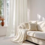 RYB HOME Ivory Sheer Curtains 84 inches Long - Linen Textured Semi Transparent w... - Image 8