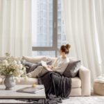 RYB HOME Ivory Sheer Curtains 84 inches Long - Linen Textured Semi Transparent w... - Image 9