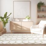 6x9 Area Rug for Living Room, White Fluffy Rug for Bedroom, Geometric Shag Soft ... - Image 3