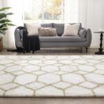 6x9 Area Rug for Living Room, White Fluffy Rug for Bedroom, Geometric Shag Soft ... - Image 5