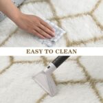 6x9 Area Rug for Living Room, White Fluffy Rug for Bedroom, Geometric Shag Soft ... - Image 7