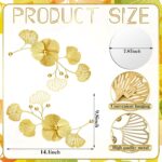 Tandefio 3 Pcs Metal Decorative Wall Mirrors for Living Room Metal Ginkgo Leaf M... - Image 4