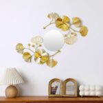 Tandefio 3 Pcs Metal Decorative Wall Mirrors for Living Room Metal Ginkgo Leaf M... - Image 5