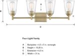 DESIGNERS FOUNTAIN 4-Lights Westin Vanity Light Fixture, 31 Inch Wall Mount Scon... - Image 3